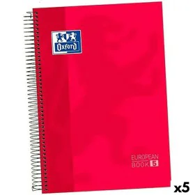 Caderno Oxford Europeanbook 5 Vermelho A4+ 120 Folhas (5 Unidades) de Oxford, Cadernos de argolas - Ref: S8435301, Preço: 34,...