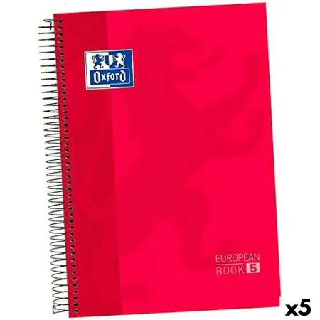 Cuaderno Oxford Europeanbook 5 Rojo A4+ 120 Hojas (5 Unidades) de Oxford, Cuadernos de anillas - Ref: S8435301, Precio: 34,29...