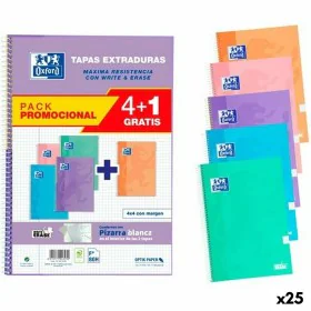 Carnet Oxford WRITE&ERASE Pastel Din A4 80 Volets 21,5 x 31,5 cm 5 Pièces (25 Unités) de Oxford, Cahiers à spirales - Réf : S...