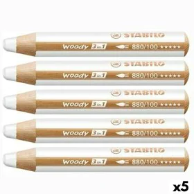 Crayons de couleur Stabilo Woody Blanc 3-en-1 5 Pièces (5 Unités) de Stabilo, Matériel de dessin - Réf : S8436699, Prix : 33,...