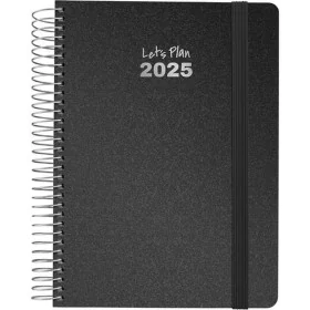 Diary Grafoplas Metallic Black A5 14,8 x 21 cm 2025 by Grafoplas, Appointment Books & Planners - Ref: S8436718, Price: 15,32 ...