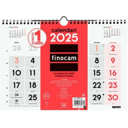 Calendario da parete Finocam Carta 2025 30 x 21 cm di Finocam, Calendari da muro - Rif: S8436977, Prezzo: 6,28 €, Sconto: %