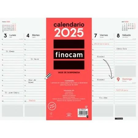 Calendário de Mesa Finocam Papel 42 x 31 cm 2025 Agenda semanal de Finocam, Calendários de secretária - Ref: S8436988, Preço:...