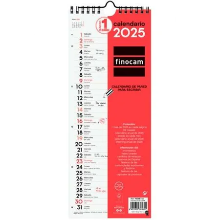 Wall calendar Finocam Paper 2025 13 x 33 cm by Finocam, Wall Calendars - Ref: S8437017, Price: 5,74 €, Discount: %