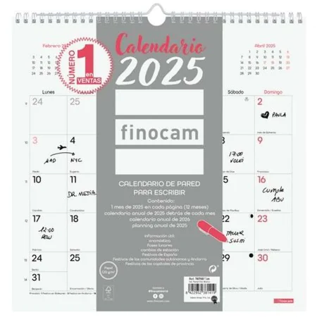 Calendário de parede Finocam CHIC Branco Papel 2025 30 x 30 cm de Finocam, Calendários de parede - Ref: S8437025, Preço: 6,67...