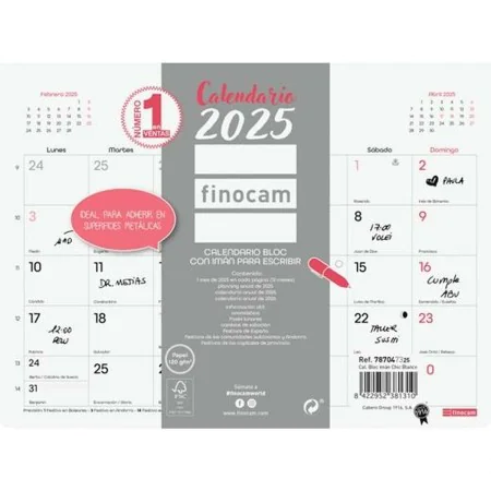 Calendario da parete Finocam CHIC Bianco Carta 2025 21 x 15 cm di Finocam, Calendari da muro - Rif: S8437029, Prezzo: 6,82 €,...