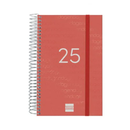 Diary Finocam YEAR Red 11,7 x 18,1 cm 2025 by Finocam, Appointment Books & Planners - Ref: S8437386, Price: 12,90 €, Discount: %