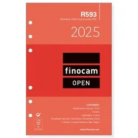 Recharge pour agenda Finocam OPEN R593 500 2025 11,7 x 18,1 cm de Finocam, Recharges pour agendas & planificateurs - Réf : S8...