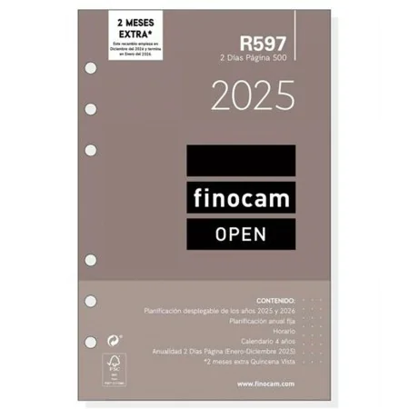 Ricarica dell'Agenda Finocam OPEN R597 2025 11,7 x 18,1 cm di Finocam, Ricambi per agende - Rif: S8437490, Prezzo: 13,23 €, S...