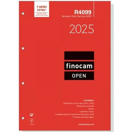 Notizzettel nachfüllen Finocam R4099 4000 A4 2025 21 x 29,7 cm von Finocam, terminkalender-Nachfüllpackungen - Ref: S8437492,...