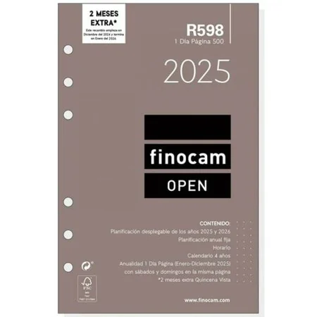 Recambio para Agenda Finocam OPEN R598 500 2025 11,7 x 18,1 cm de Finocam, Recambios de agendas - Ref: S8437495, Precio: 13,9...