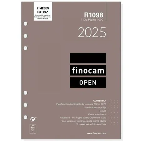 Recambio para Agenda Finocam OPEN R1098 1000 2025 15,5 x 21,5 cm de Finocam, Recambios de agendas - Ref: S8437496, Precio: 15...