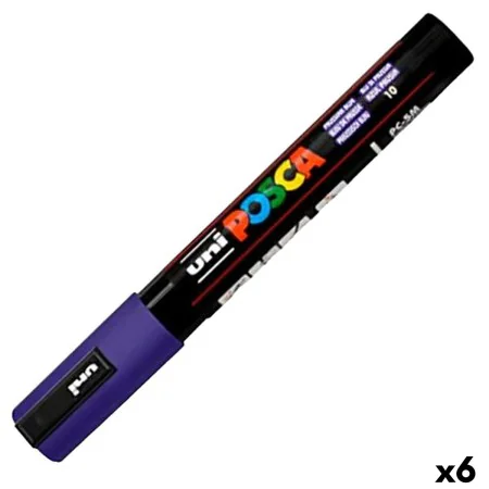 Pennarello per vernice acrilica POSCA PC-5M Blu scuro 1,8-2,5 mm (6 Unità) di POSCA, Pennarelli indelebili e marcatori - Rif:...