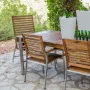 Table de Salle à Manger Norah 160 x 85 x 74 cm Bois Acier inoxydable de BigBuy Home, Tables de jardin - Réf : S8700024, Prix ...