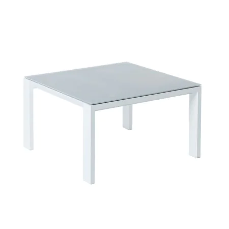 Mesa de Centro Thais Mesa Blanco Aluminio Cristal Templado 70 x 70 x 41 cm de BigBuy Home, Mesas de café - Ref: S8700109, Pre...