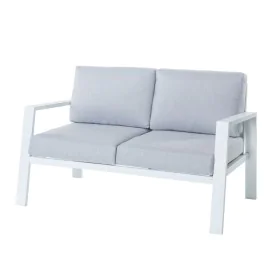 Divano a 2 Piazze Thais Bianco Alluminio 132,20 x 74,80 x 73,30 cm di BigBuy Home, Divanetti - Rif: S8700110, Prezzo: 391,64 ...