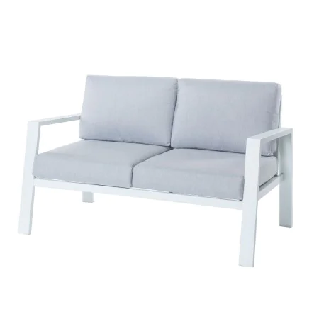 2-Seater Sofa Thais White Aluminium 132,20 x 74,80 x 73,30 cm by BigBuy Home, Loveseats - Ref: S8700110, Price: 391,64 €, Dis...