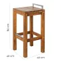 Tabouret Norah Bois Acier inoxydable 40 x 40 x 80 cm de BigBuy Home, Chaises de table de jardin - Réf : S8700117, Prix : 123,...