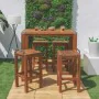 Tabouret Norah Bois Acier inoxydable 40 x 40 x 80 cm de BigBuy Home, Chaises de table de jardin - Réf : S8700117, Prix : 123,...