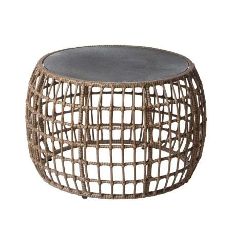 Tavolino da Caffè Ariki Tavolo Acciaio Rattan Vetro Temperato rattan sintetico 73 x 61 x 46 cm di BigBuy Home, Tavolini da ca...