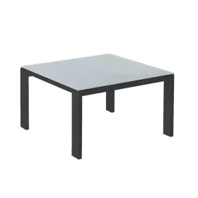 Mesa de Centro Thais Mesa Grafito Aluminio Cristal Templado 70 x 70 x 41 cm de BigBuy Home, Mesas de café - Ref: S8700221, Pr...