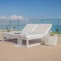 Chaise longue Luana Double 180 x 200 x 43 cm Blanc Gris acier de BigBuy Garden, Bains de soleil - Réf : S8700240, Prix : 2,00...