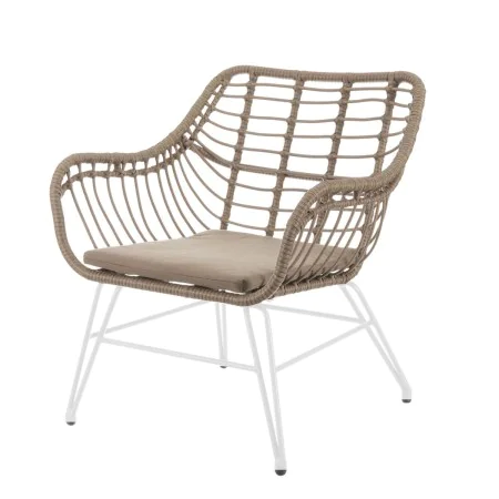 Sedia da giardino Ariki 65 x 62 x 76 cm rattan sintetico Acciaio Bianco di BigBuy Home, Sedie per tavolo da giardino - Rif: S...