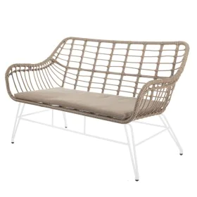 Garden sofa Ariki 121 x 62 x 76 cm synthetic rattan Steel White by BigBuy Home, Armchairs - Ref: S8700246, Price: 241,01 €, D...