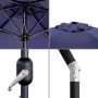 Parasol Monty Alumínio Azul Marinho 300 cm de BigBuy Home, Sombrinhas - Ref: S8700323, Preço: 109,06 €, Desconto: %