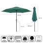 Sunshade Monty Aluminium Green 270 cm by BigBuy Home, Parasols - Ref: S8700326, Price: 58,38 €, Discount: %