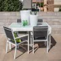 Chaise de jardin Thais 55,2 x 60,4 x 86 cm Gris Aluminium Blanc de BigBuy Home, Chaises de table de jardin - Réf : S8700329, ...