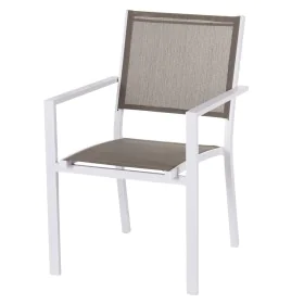 Chaise de jardin Thais 55,2 x 60,4 x 86 cm Taupe Aluminium Blanc de BigBuy Home, Chaises de table de jardin - Réf : S8700331,...