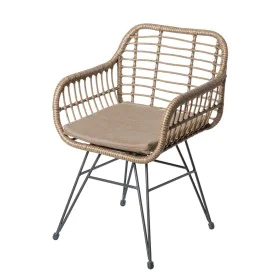 Sedia da giardino Ariki 57 x 62 x 80 cm rattan sintetico Acciaio Grafite di BigBuy Home, Sedie per tavolo da giardino - Rif: ...