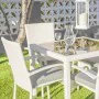 Dining Table Marlene Aluminium Crystal Rattan Tempered Glass 160 x 90 x 76 cm by BigBuy Garden, Dining Tables - Ref: S8700492...