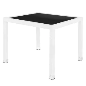 Table de Salle à Manger Marlene Aluminium Verre Rotin Verre trempé 90 x 90 x 76 cm de BigBuy Garden, Tables de jardin - Réf :...