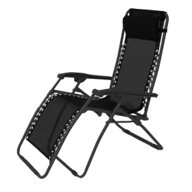 Folding Chair Non gravity Black 95 x 65 x 106 cm by BigBuy Garden, Folding Chairs - Ref: S8700499, Price: 49,96 €, Discount: %