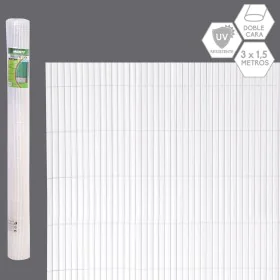 Caniço Branco PVC 1 x 300 x 150 cm de BigBuy Garden, Valas decorativas - Ref: S8700533, Preço: 45,16 €, Desconto: %