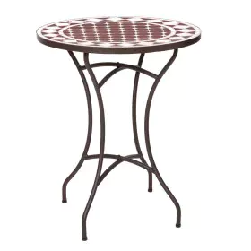 Table d'appoint Persea Blanc Marron Céramique 60 x 60 x 72 cm de BigBuy Garden, Tables de service - Réf : S8700669, Prix : 10...