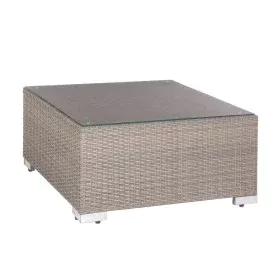 Table Basse Marlene Marron Clair Verre Rotin 75 x 75 x 38 cm de BigBuy Garden, Tables de service - Réf : S8700673, Prix : 181...