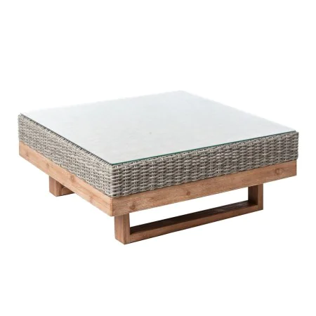 Table Basse Patsy Gris Bois Verre trempé 80 x 80 x 35 cm de BigBuy Garden, Tables de service - Réf : S8700681, Prix : 326,37 ...