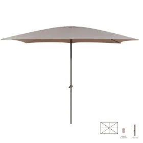 Parasol Tessa Taupe Aluminium 300 x 400 x 250 cm de BigBuy Garden, Parasols - Réf : S8700716, Prix : 113,00 €, Remise : %