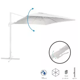 Parasol Tiber Blanc Aluminium 300 x 300 x 250 cm de BigBuy Outdoor, Parasols - Réf : S8700718, Prix : 366,53 €, Remise : %