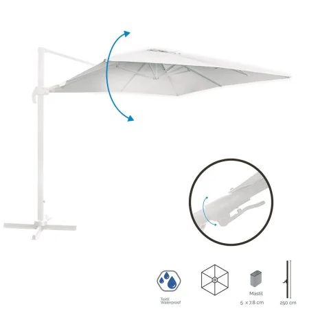 Parasol Tiber Blanc Aluminium 300 x 300 x 250 cm de BigBuy Outdoor, Parasols - Réf : S8700718, Prix : 366,53 €, Remise : %