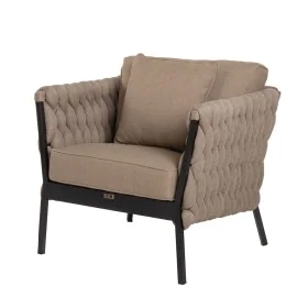 Chaise de jardin Rebecca Noir Marron Clair Aluminium 86 x 83 x 74 cm de BigBuy Home, Fauteuils - Réf : S8700752, Prix : 994,1...