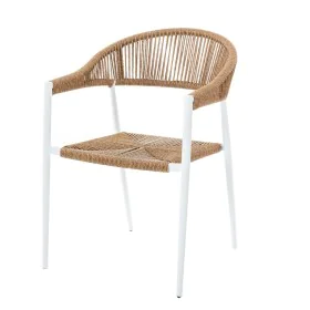 Sedia da giardino Neska Bianco Alluminio rattan sintetico 56 x 59,5 x 81 cm di BigBuy Home, Sedie per tavolo da giardino - Ri...