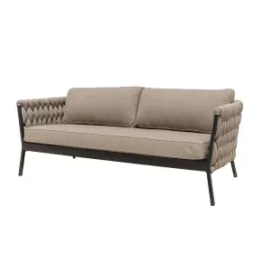 Canapé de jardin Rebecca Noir Marron Clair Aluminium 206 x 83 x 74 cm de BigBuy Home, Canapés - Réf : S8700786, Prix : 3,00 €...