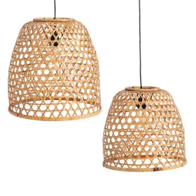 Ceiling Light Natural Bamboo 42 x 42 x 42 cm (2 Units) by BigBuy Home, Pendant Lights - Ref: S8800115, Price: 103,44 €, Disco...