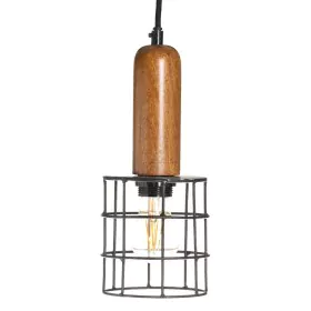 Suspension 12 x 12 x 27 cm Naturel Doré Bois Fer 220 V Bois de manguier 240 V de BigBuy Home, Suspensions - Réf : S8800260, P...