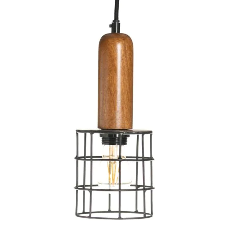 Ceiling Light 12 x 12 x 27 cm Natural Golden Wood Iron 220 V Mango wood 240 V by BigBuy Home, Pendant Lights - Ref: S8800260,...