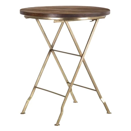 Side table 66 x 66 x 78 cm Golden Wood Brown Iron by BigBuy Home, Side Tables - Ref: S8800268, Price: 189,57 €, Discount: %